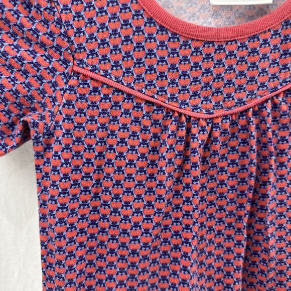 Hanna Andersson Owl Print Pink Blue Knit Dress Girls Size 90 (3T) Colorful - Picture 4 of 7